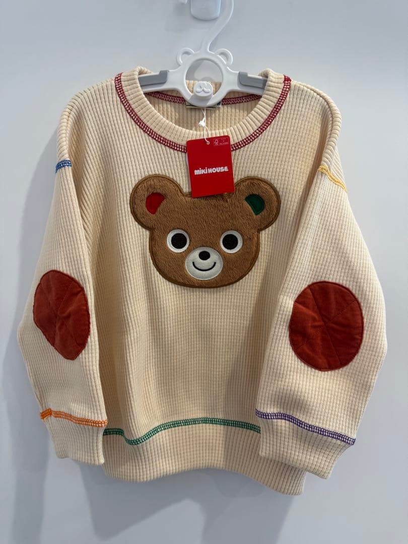 【美品】ミキハウス　トレーナー　100 ベージュ　アイボリー　子供