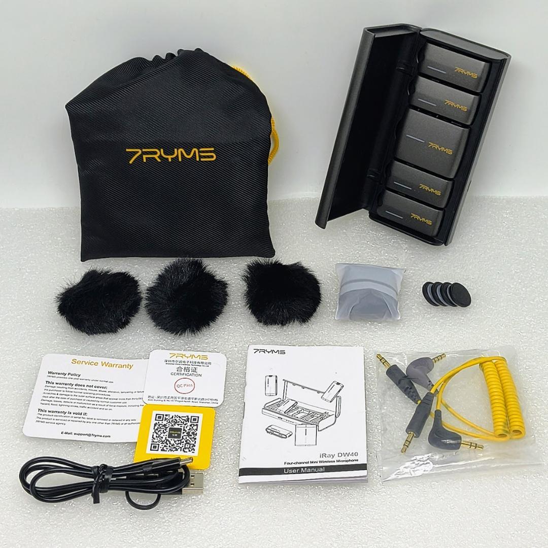 【美品】7RYMS iRay DW40 ワイヤレスピンマイク 4ch同時録音対応