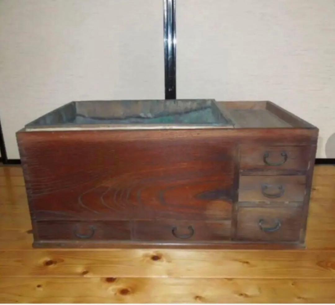 長火鉢 大 引出付 手焙り アンティーク レトロ