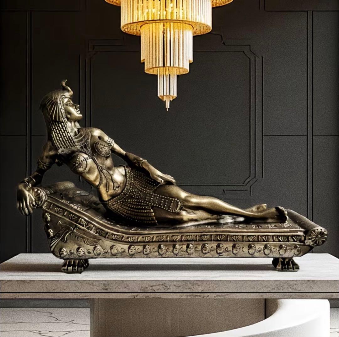 クレオパトラ像 ブロンズ調 エジプト女王 彫刻 オブジェ