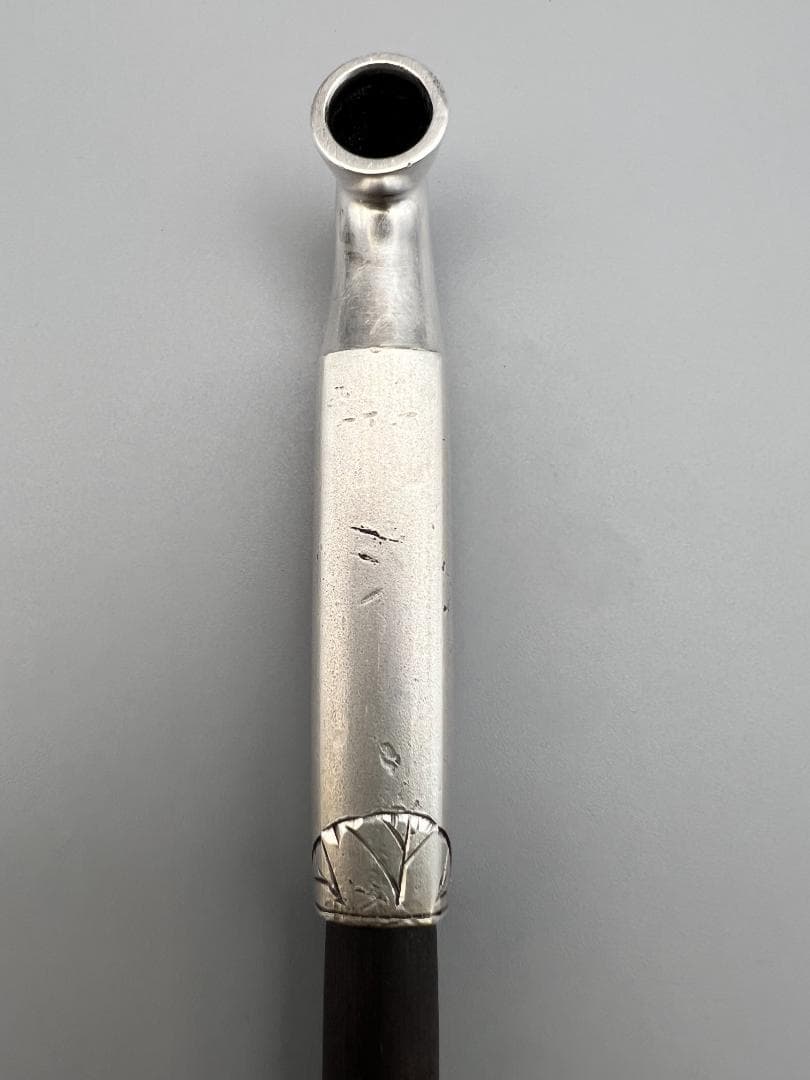 【海】レア　銀煙管　キセル　純銀刻印　手彫　銀細工　アンティーク　重量約87g
