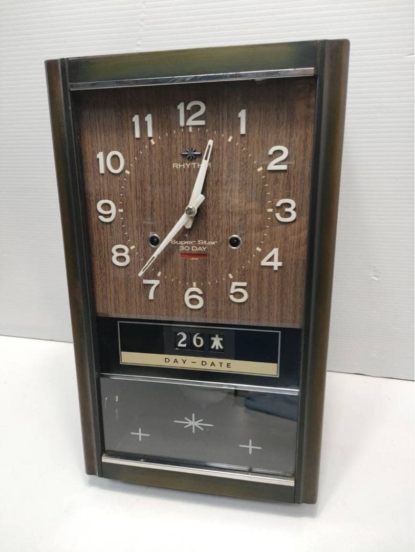 リズム時計 Super Star 30 DAY 柱時計 振り子時計 日付表示付き