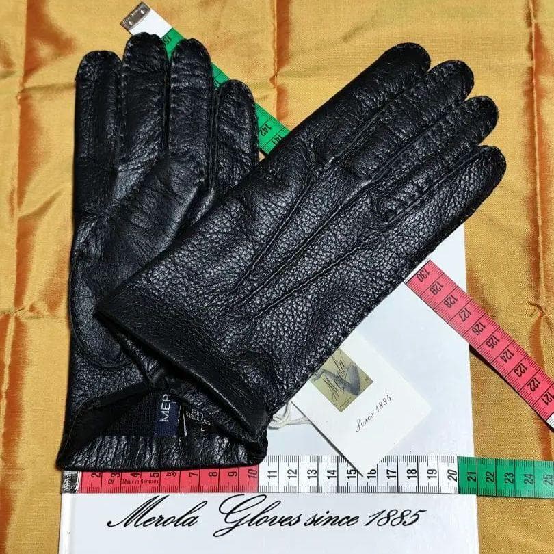 初売り 今季 メローラ ディア黒 カシミア黒 革手袋 グローブ MEROLA