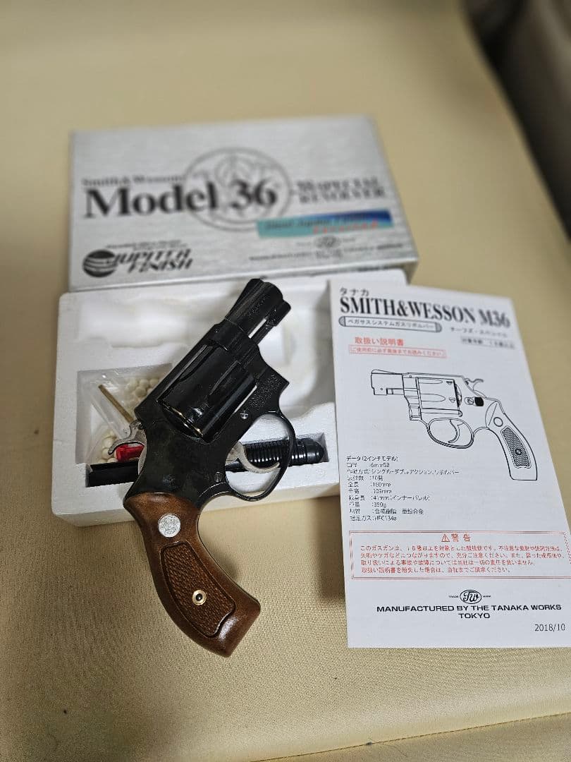 タナカ　S&W Model 36 ガスガン スティールジュピターフィニッシュ仕様