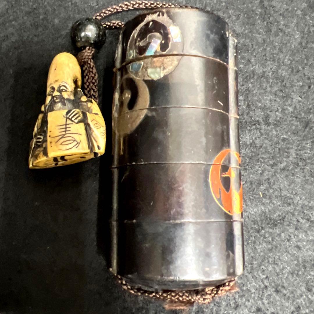 江戸時代　五段印籠、極上根付　73g 東Y7-1203☆2F