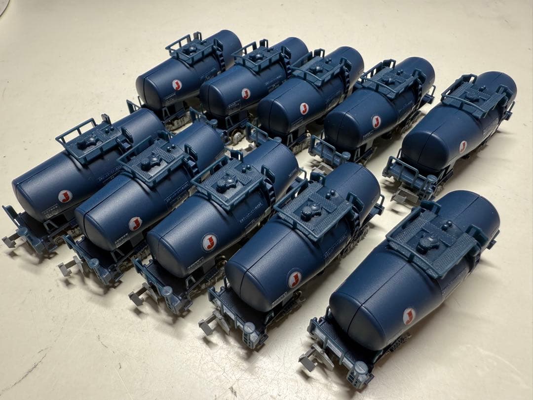 Bトレ　タキ1000 ブルー10両セット（走行台車Fに交換）