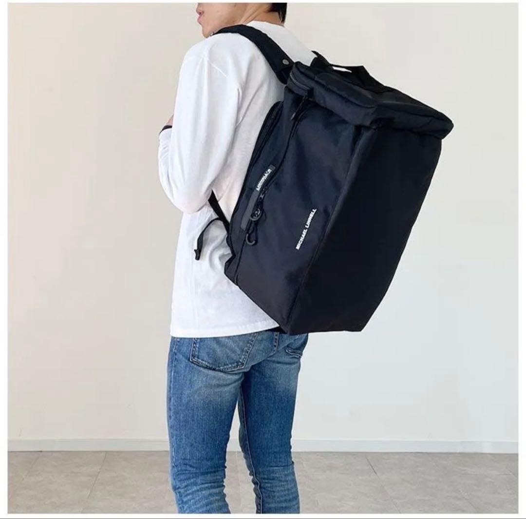 【未使用】MICHAEL LINNELL ボストンリュック ブラックホワイト