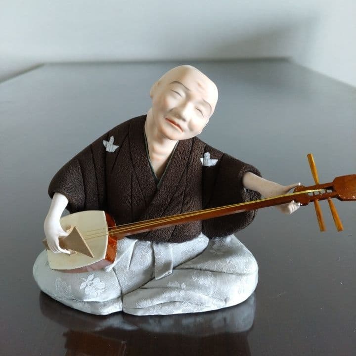 木目込み人形「三味線・男性」籠村美術織物作製⭐︎伝統工芸品