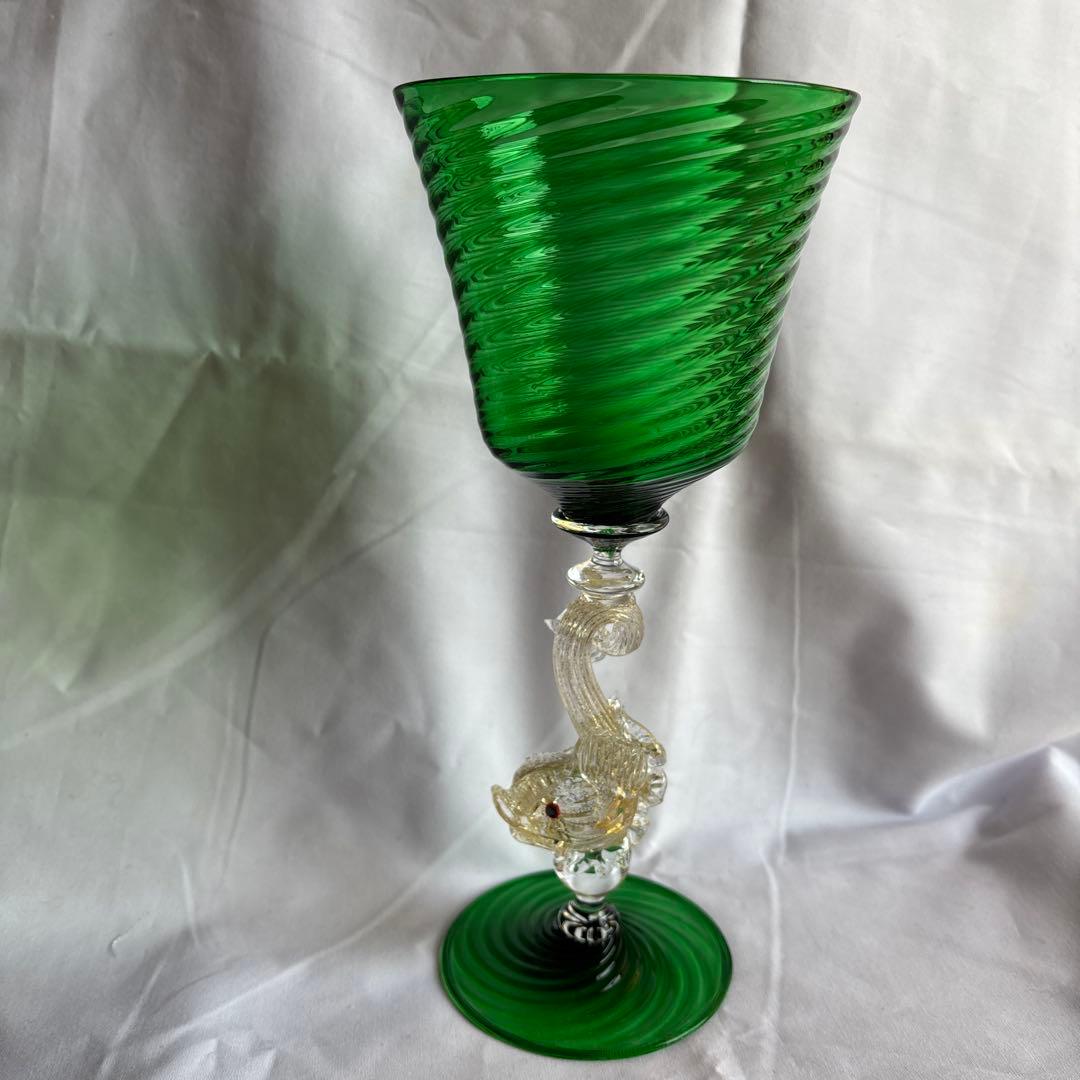 ベネチアングラス　ドルフィン　グリーン