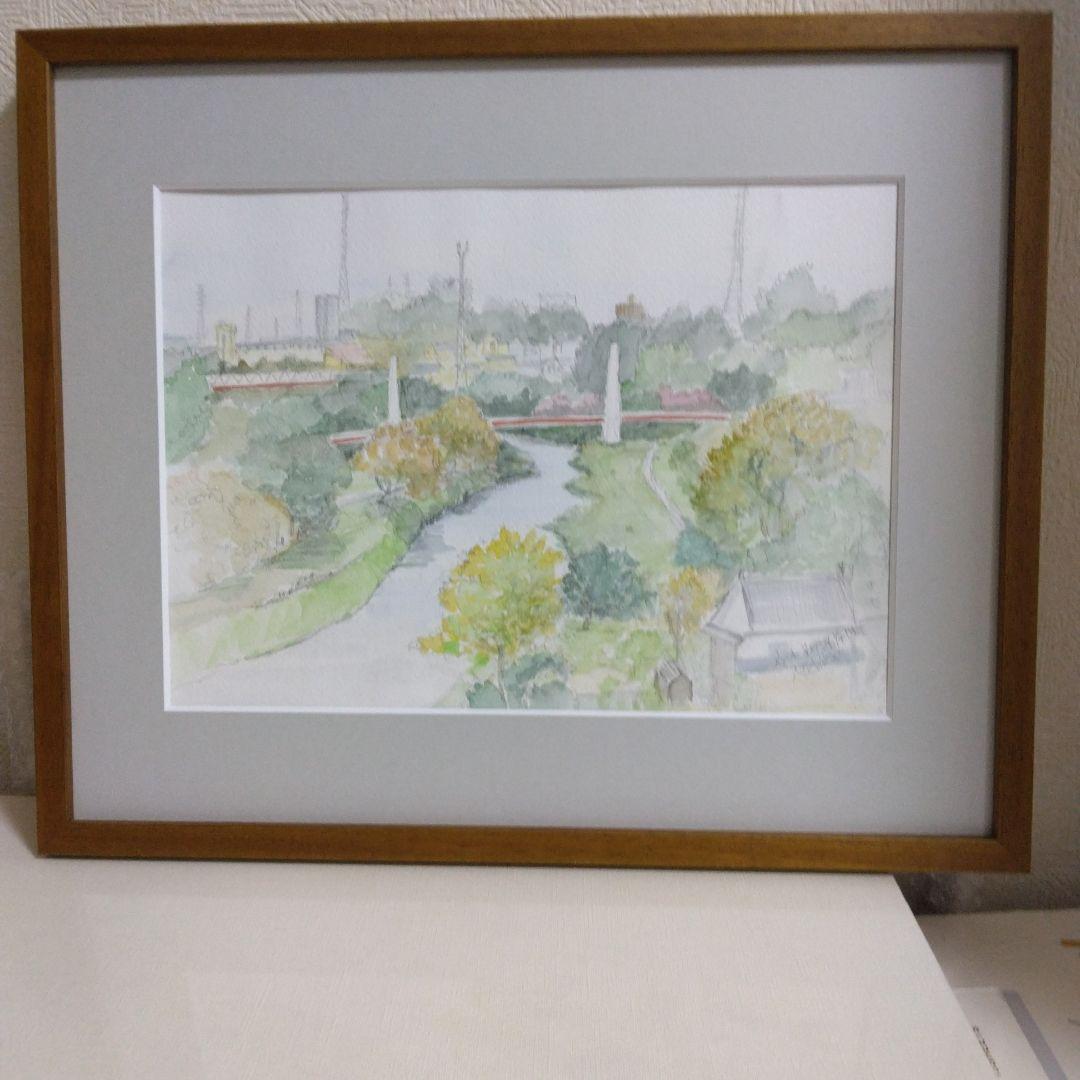 水彩画　　F4   埼玉県志木新河岸