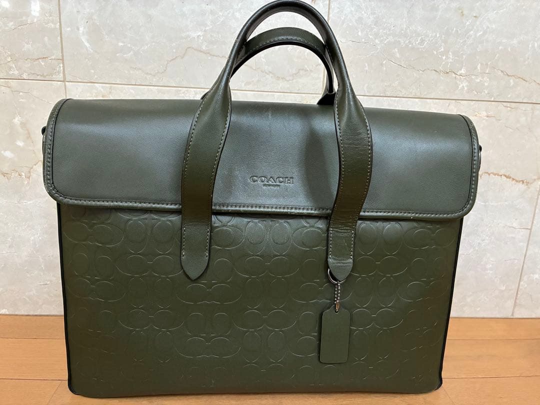 COACH オリーブグリーン ビジネスバッグ