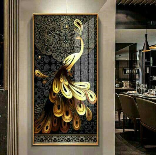 送料無料絵画 油絵 壁掛け額付約40cm x 80cm 玄関 新築事務所 にも