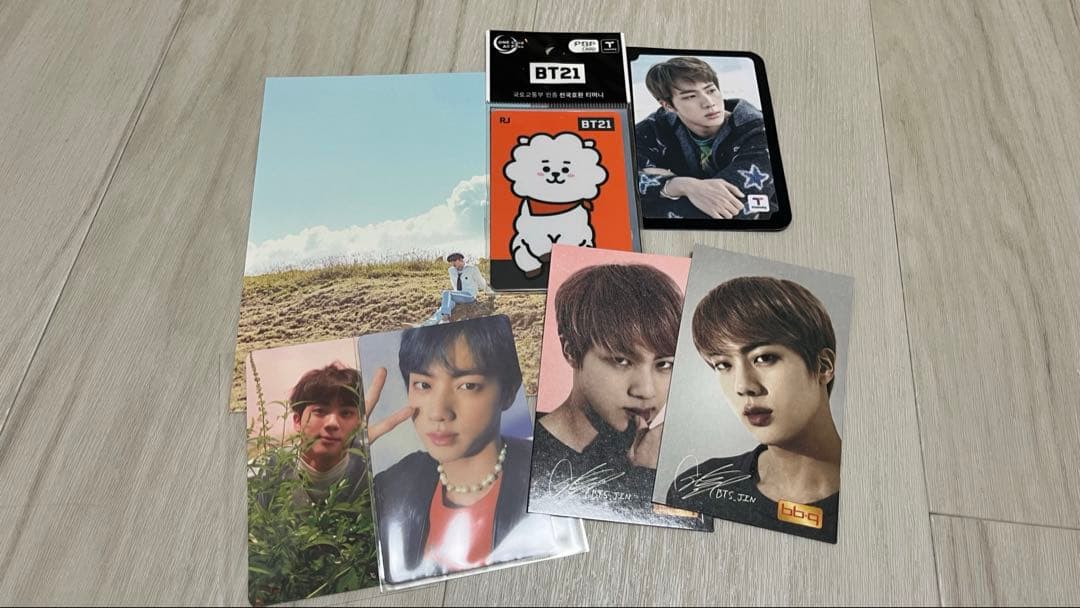 BTS JINジン トレカ&韓国交通カード4点セット
