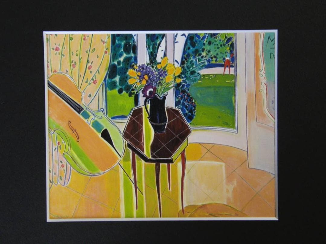 坂口紀良、【チェロのある音楽の部屋】、希少な額装用画集より