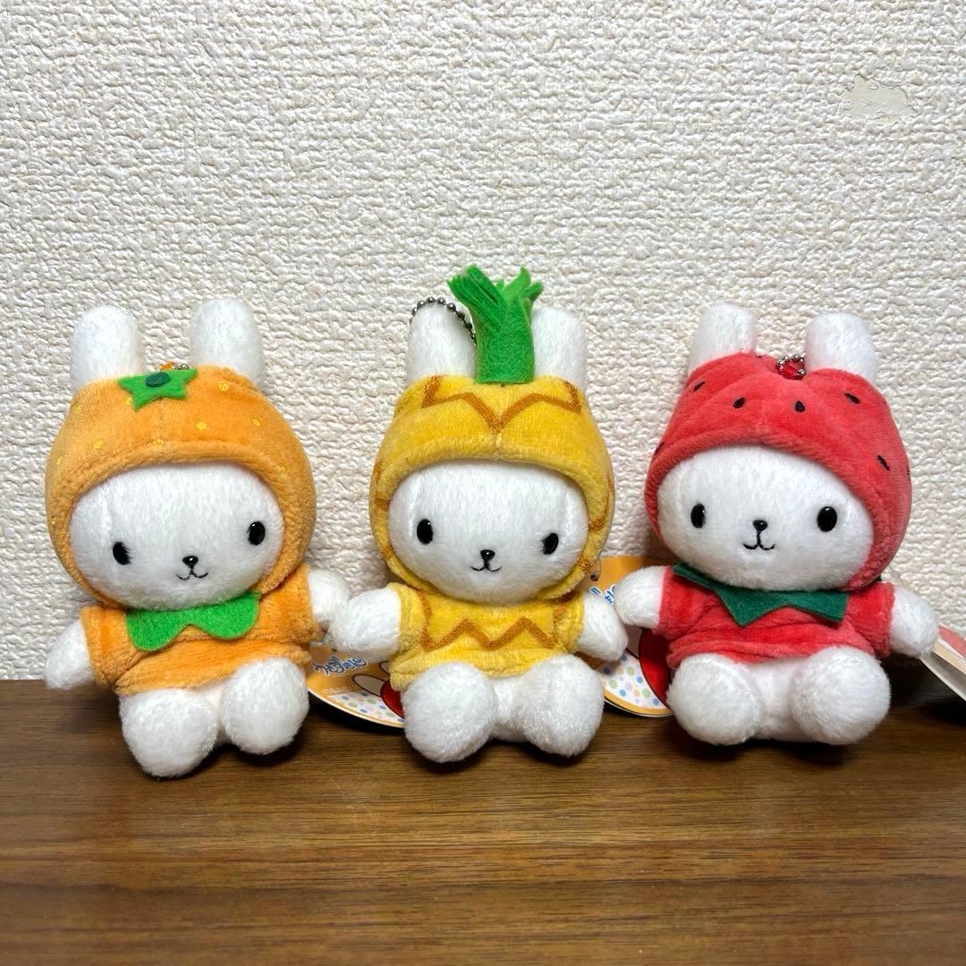 うさずきん　フルーツ着ぐるみ　 フルーツポーチ、キーチェーン　6個セット