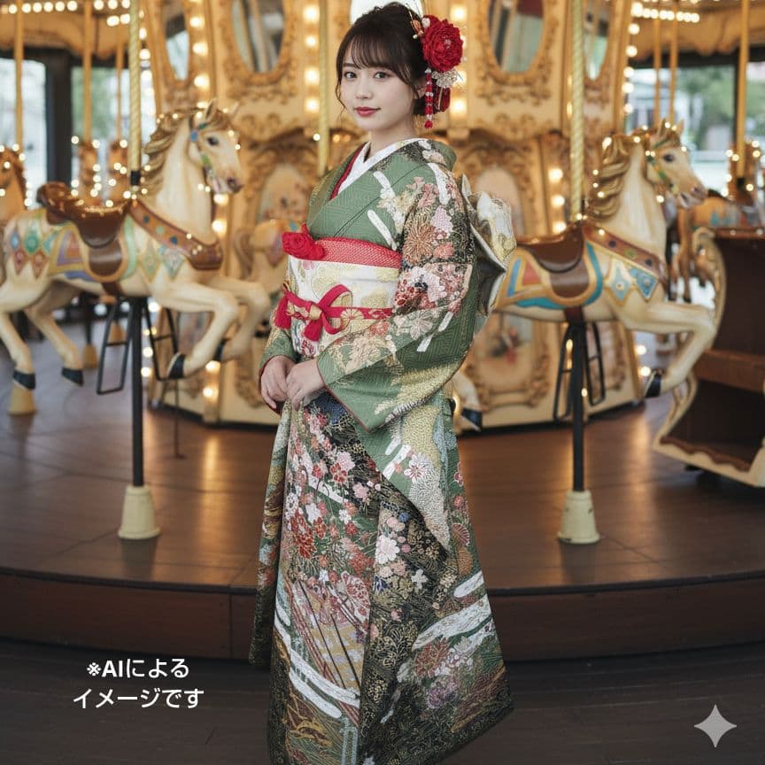 ゆたろう様　398.振袖7点セット　正絹　フルセット　成人式