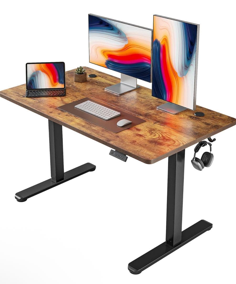 スタンディングデスク 昇降式デスク 木目調 120cm