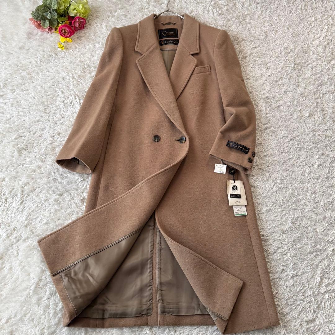 未使用 カシミヤ ロングコート チェスターコート ダブル アウター タグ付 9号