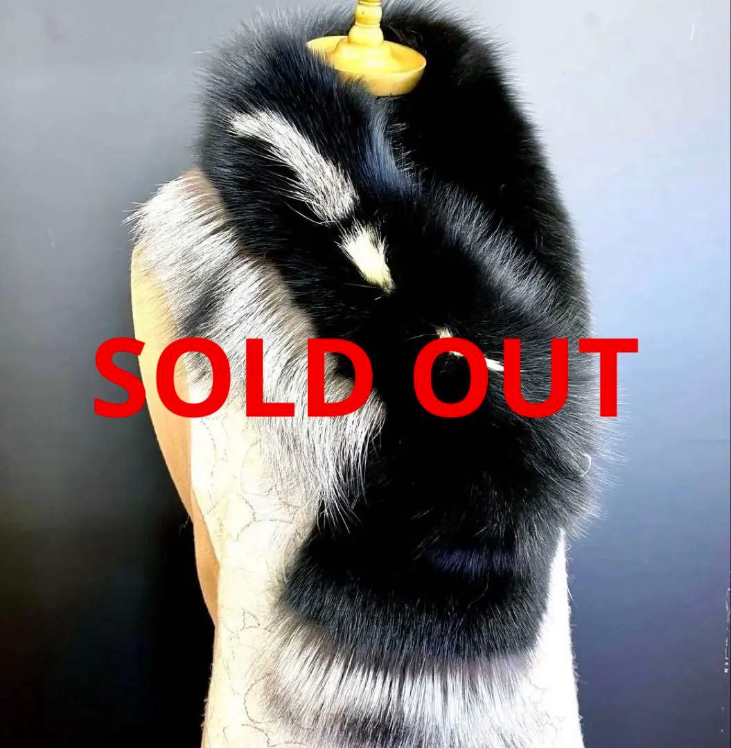 blue fox silver design muffler／GAKE日本製❣️