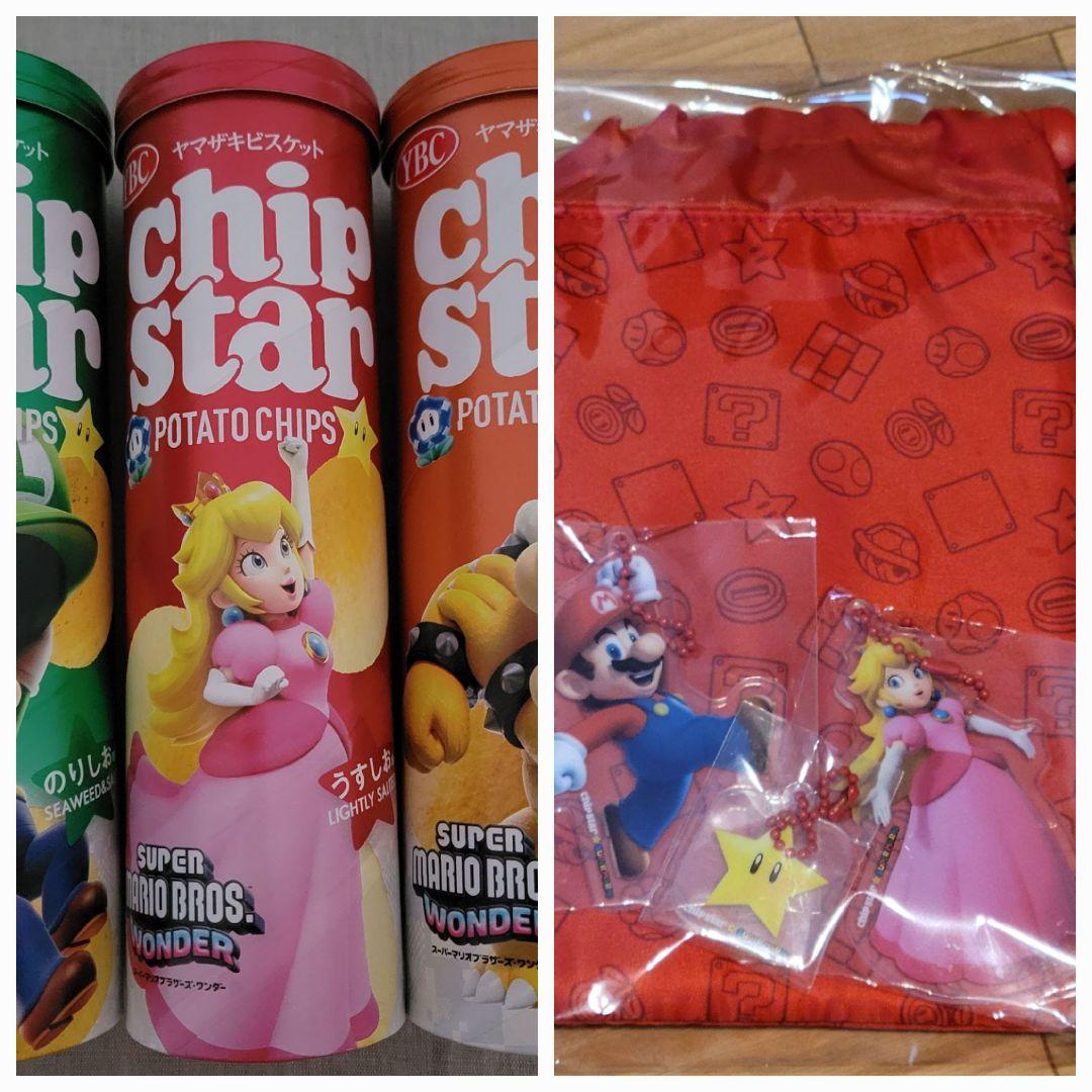 スーパーマリオ　オリジナルサコッシュ　アクリルキーホルダー　チップスターL空き箱