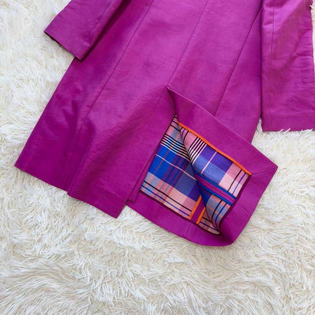 PS PaulSmith✨チェスターコート　裏地チェック　ロング丈　ピンク　現行