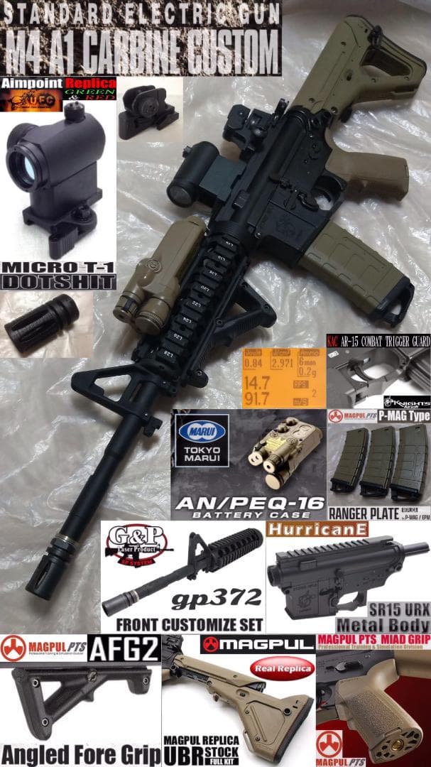 東京マルイ STD 電動ガン M4 外装改 付属品多数 MAGPUL 美品
