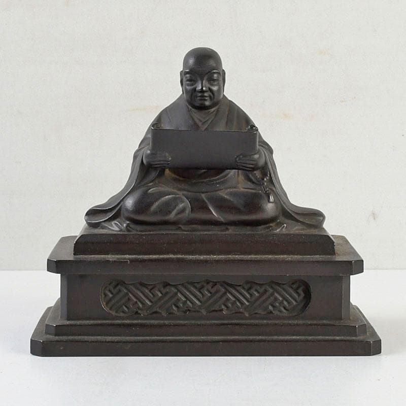 仏教美術　古銅　人物座像　仏像　置物　C　9510