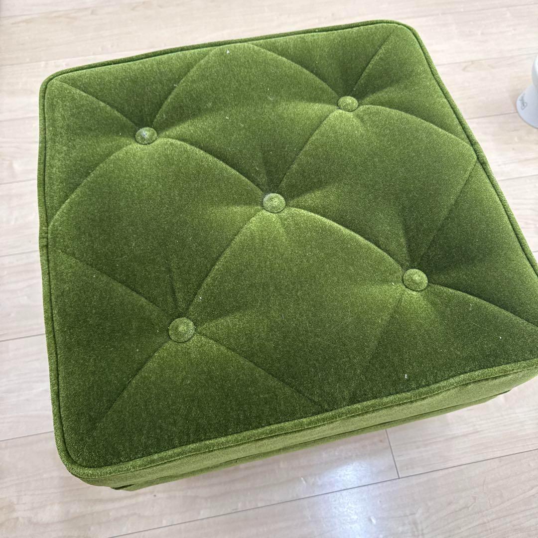 【ブルー】カリモク60 オットマン モケットグリーン