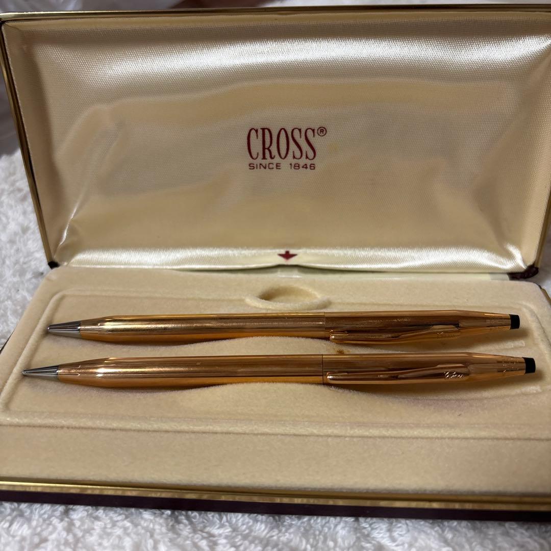 CROSS ボールペン、シャープペンシルセット ゴールド 2本