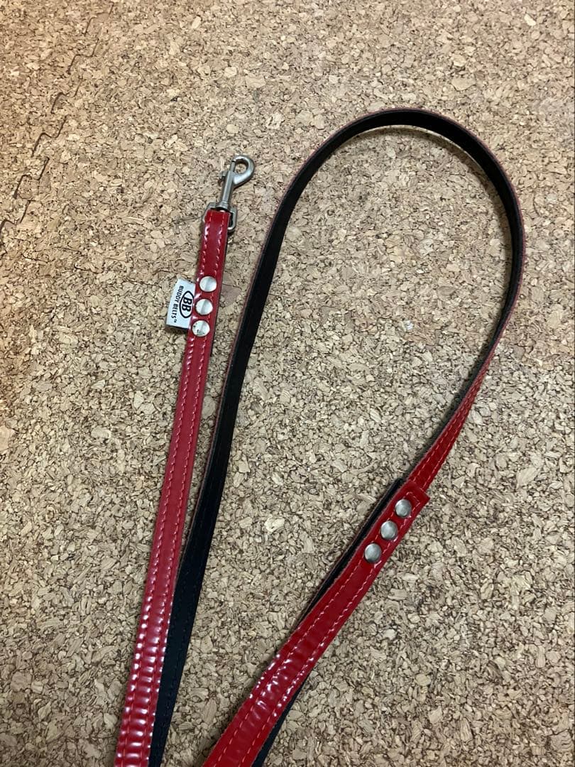BUDDY BELT エナメルレッド 限定 3.5 ハーネス＋リードSセット