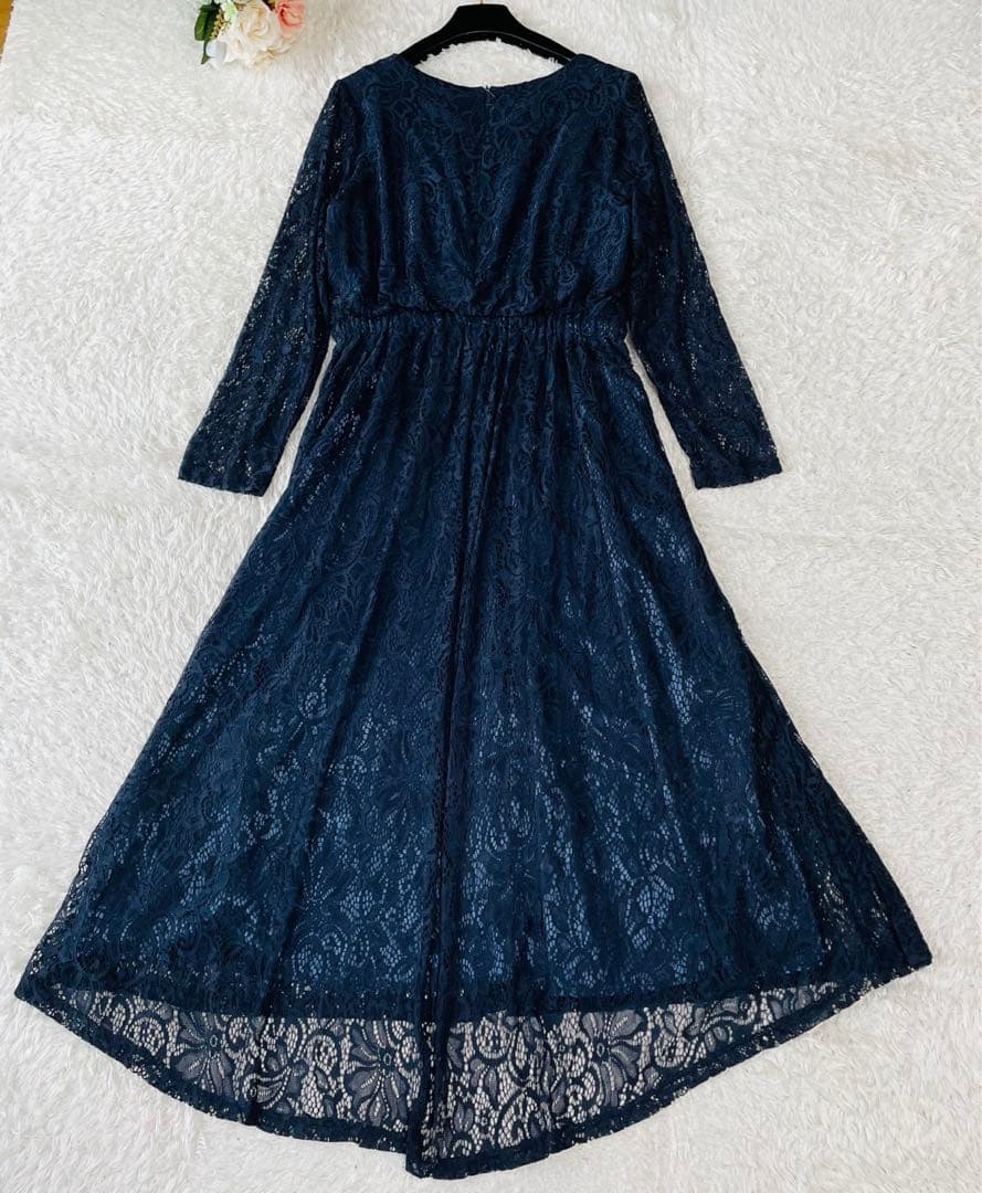 新品タグ付✨大きいサイズ✨マザーズドレス　マキシ丈　結婚式　ネイビー　XXL