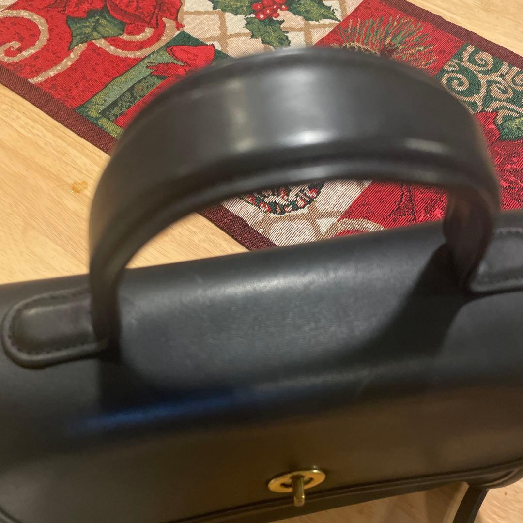 OLD COACH9977レザー ショルダーバッグ 黒　2way ショルダー付