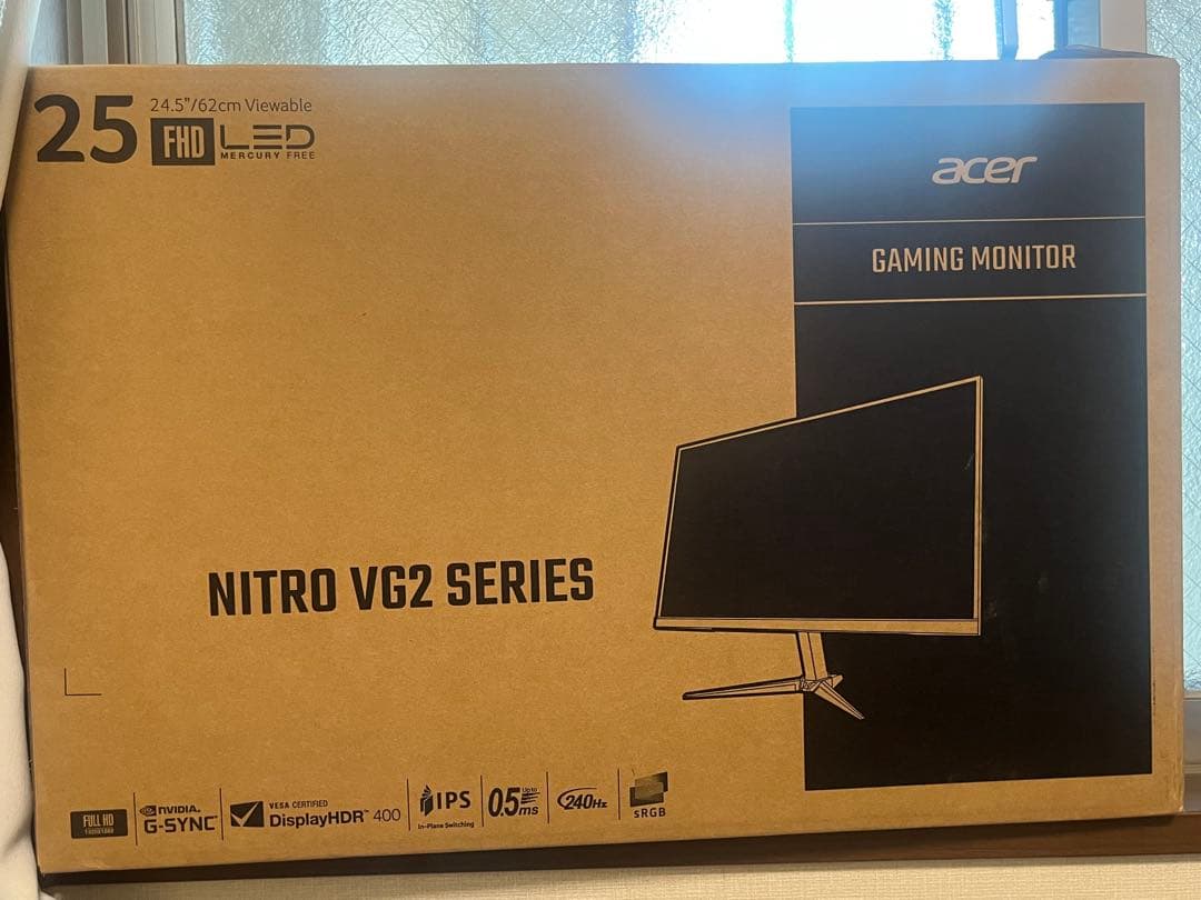 Acer 24.5インチ240hz,0.5msゲーミングチェアモニター