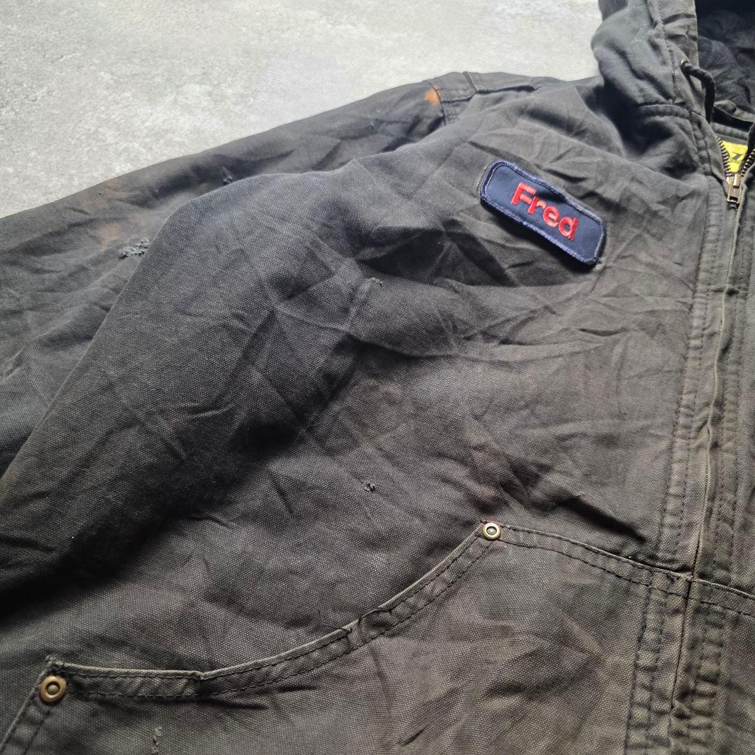 BRAZOSダック地アクティブジャケットフーディー企業ロゴフェードグランジボロL