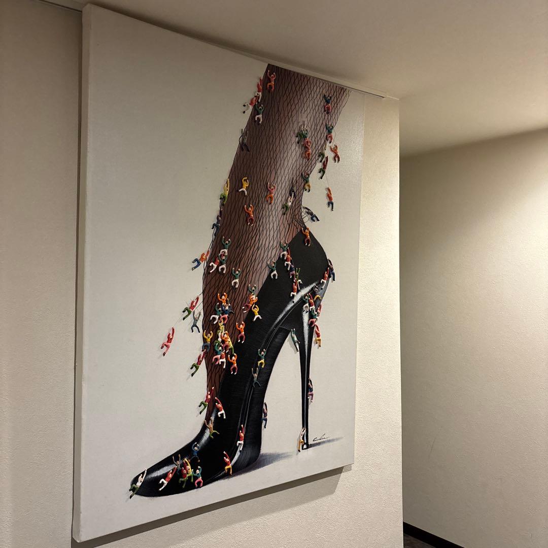 アート作品 ハイヒールと美脚　油絵　フランフラン カッシーナ ACTUS