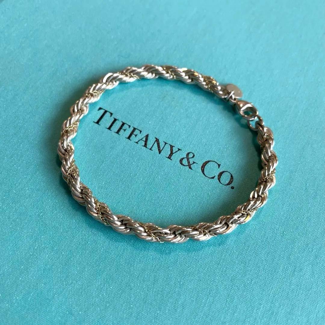 TIFFANY&CO ツイストロープチェーンブレスレット シルバー ゴールド