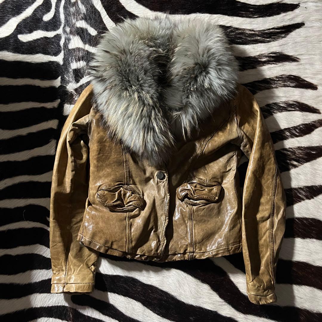 ジャケット・アウター GIORGIO BRATO fur lamb leather jacket