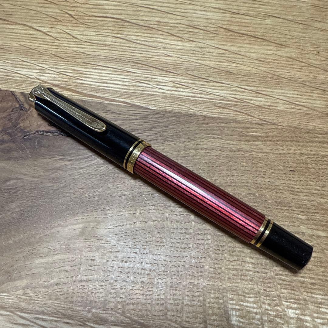 ペリカン　スーベレーン　赤縞　14C 585 万年筆　ヴィンテージ筆記具　ドイツ