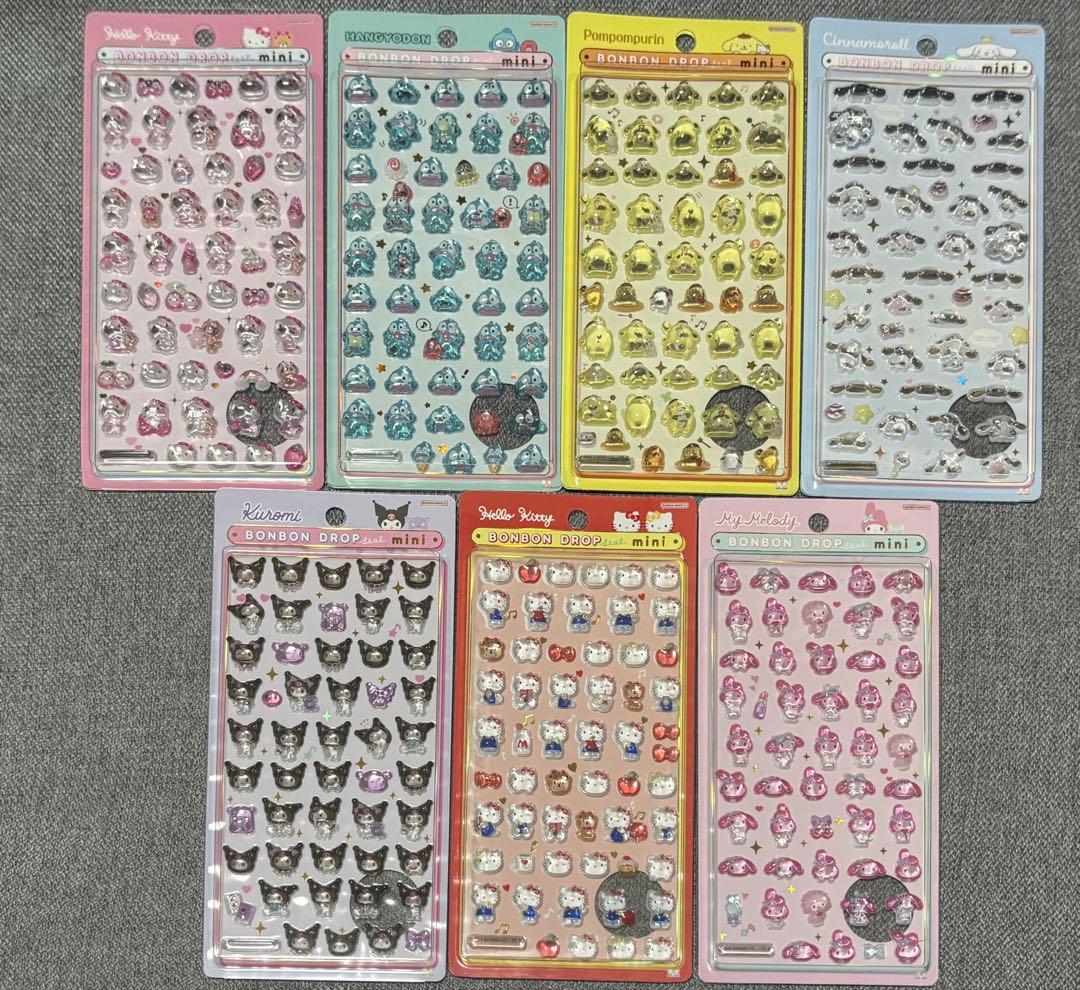 【正規品】ボンボンドロップシール ミニ サンリオ ７枚セット