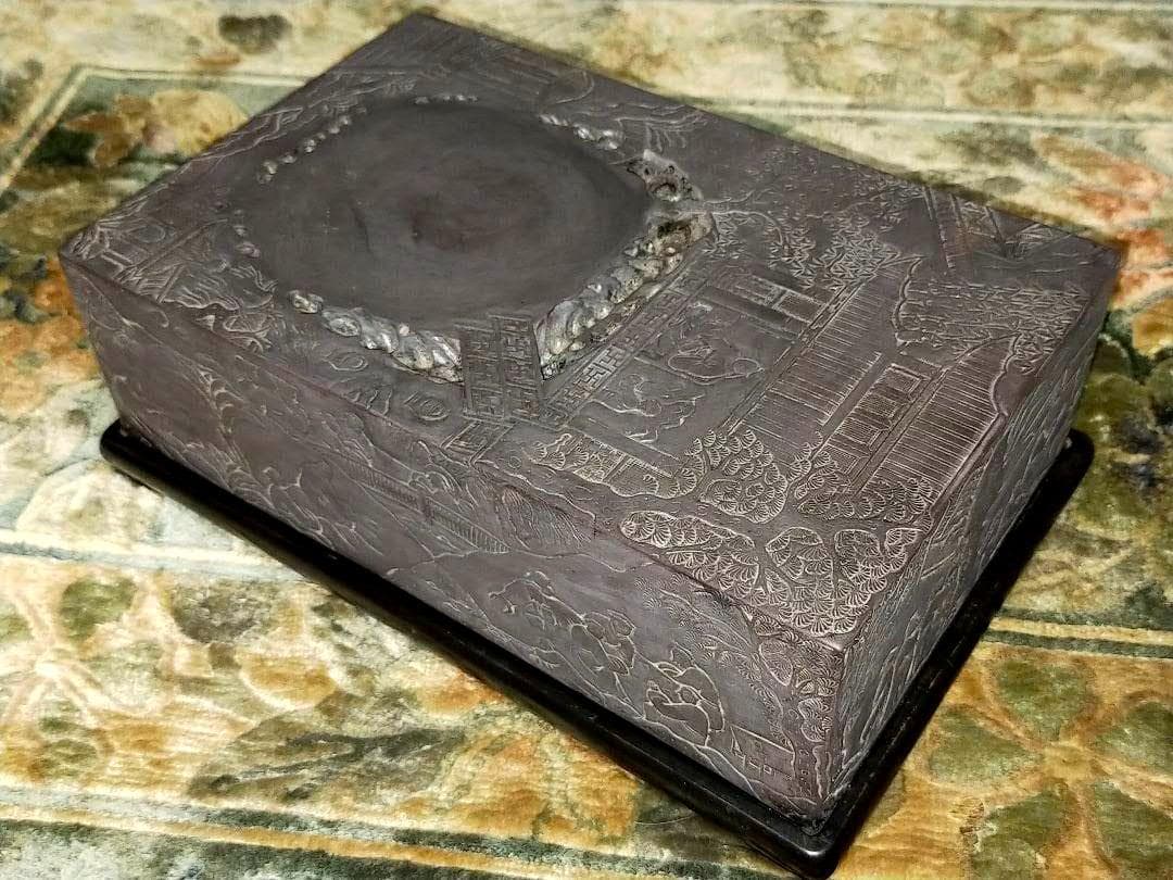 ♥特大　中国　蘭亭硯　9.2ｋｇ　硯　骨董品