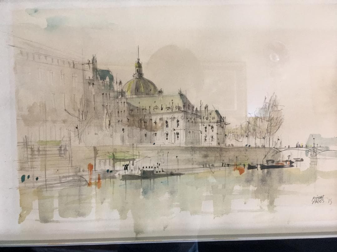 水彩画　PIERRE PAGES 　フランス