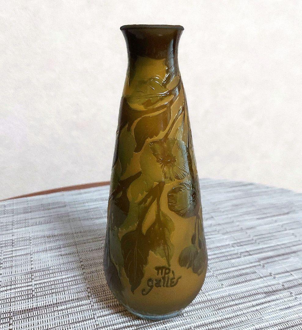 お買い得　EmileGalleエミールガレ　花瓶　カメオ彫　フワラーベ