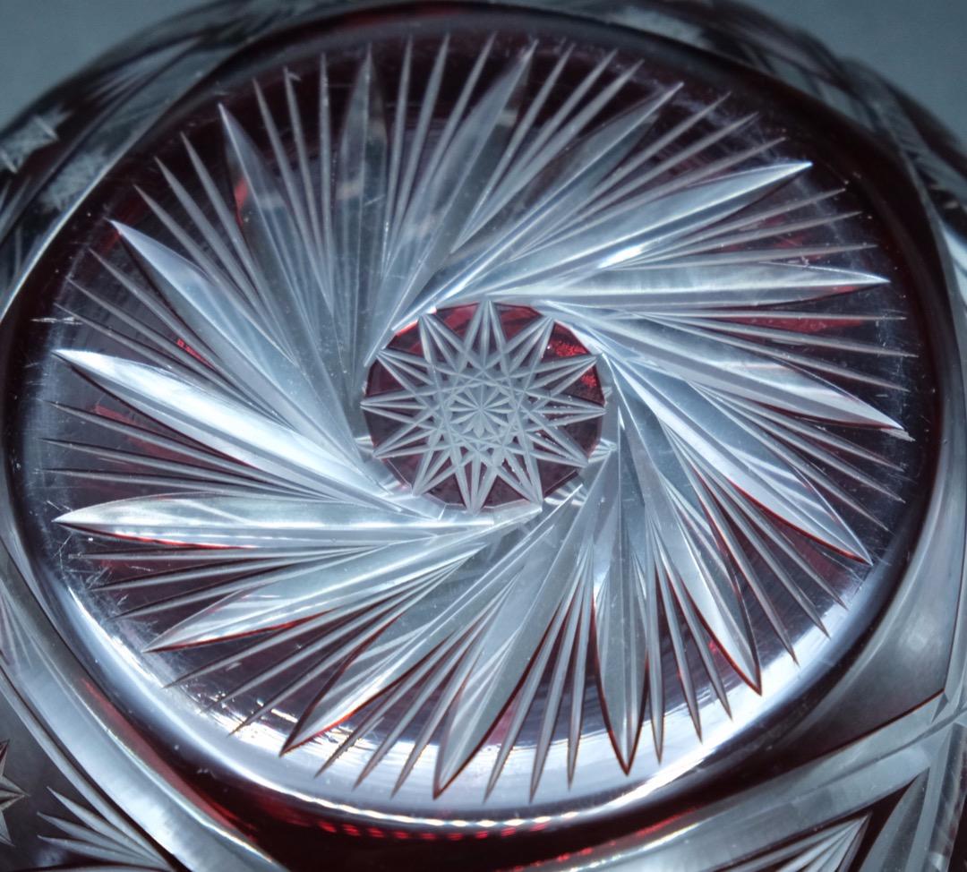 ガラス　鉢　江戸切子　伝統工芸　時代物　送料無料