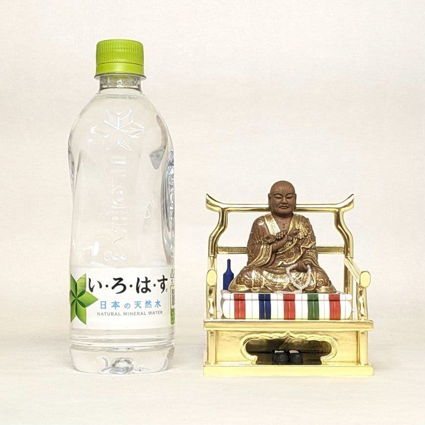 【フォロー割・新品】 弘法大師　金泥　紅檀　総高さ約12.5cm　空海
