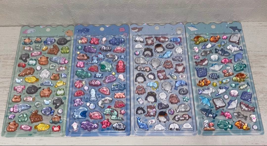 【限定品】ボンボンドロップシール水族館限定4個セット