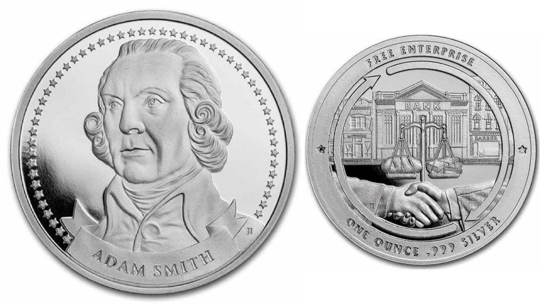 アダムスミス シルバーラウンド 銀貨 1oz 1オンス 純銀 カプセル付き