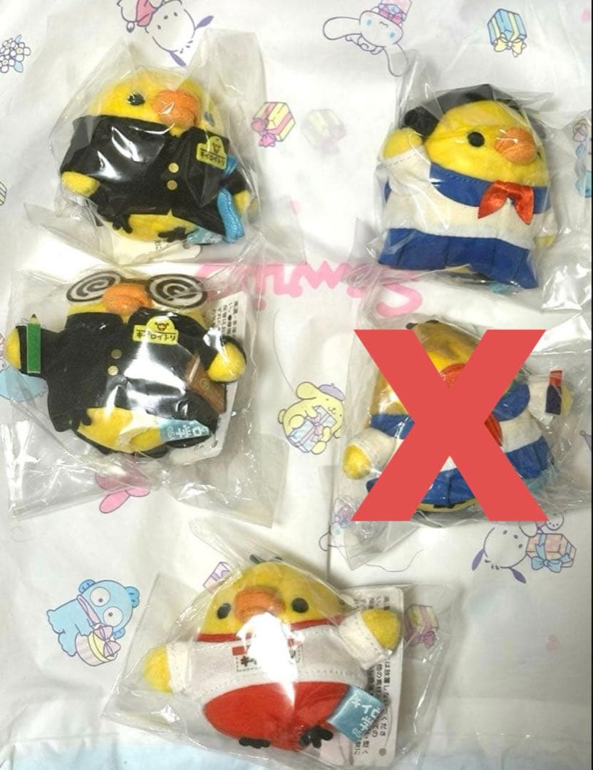 キイロイトリ学園 ☆ てのりぬいぐるみ 4種セット ☆ キイロイトリ てのり