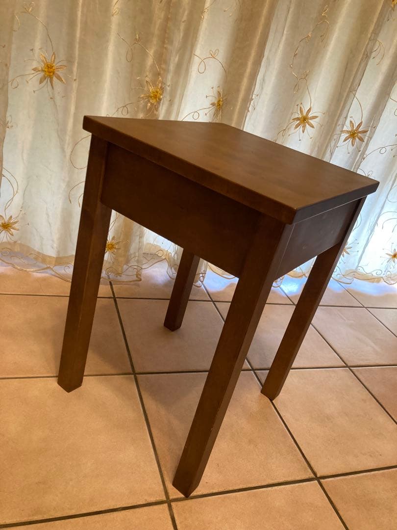 無印良品　木製サイドテーブル 引き出し付き ブラウン