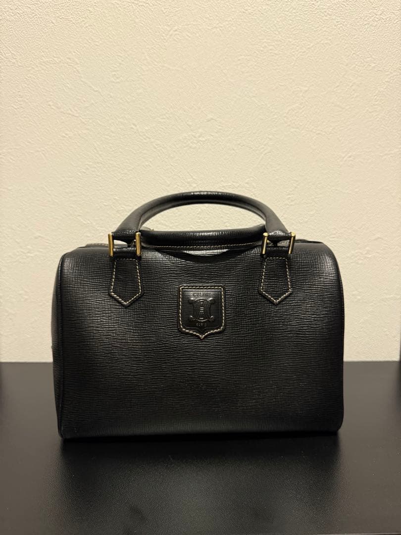 セリーヌ　黒 レザー ハンドバック