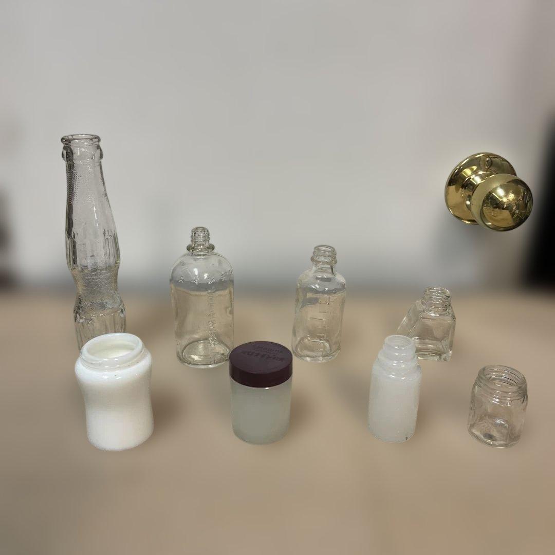 MR-450A 透明ガラス瓶 8個セット　アンティーク　レトロ　コレクション　瓶